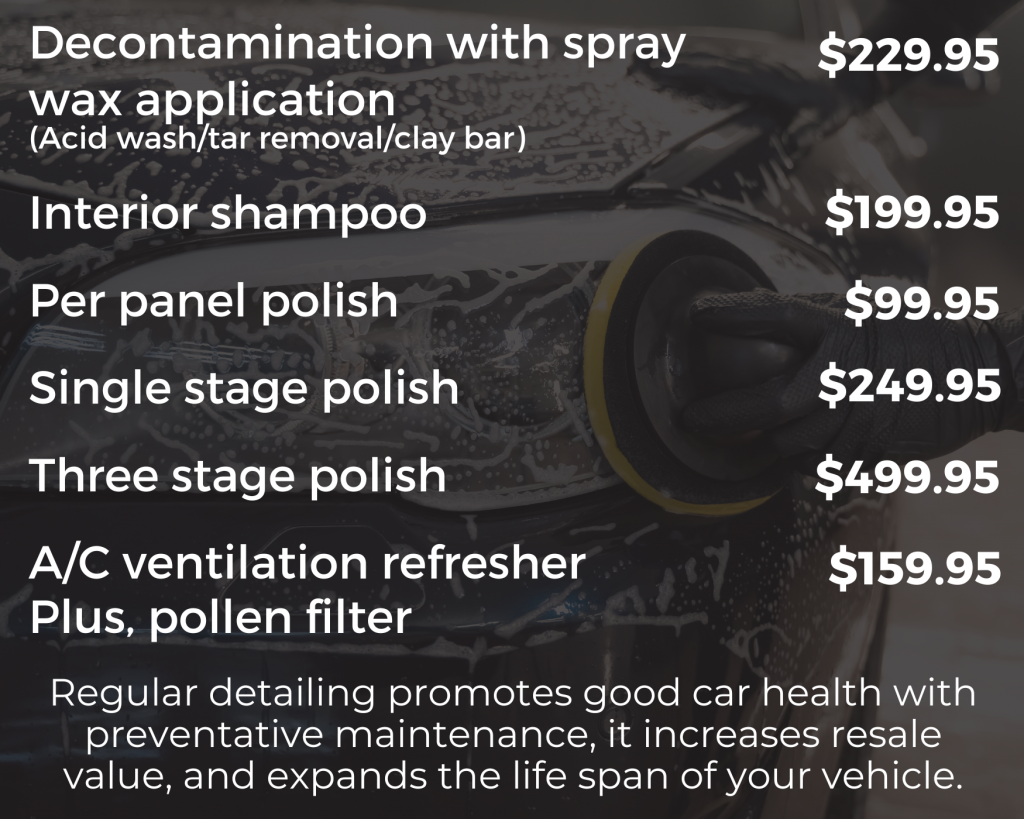 A La Carte Polished Auto Detailing Sault Ste. Marie, ON.